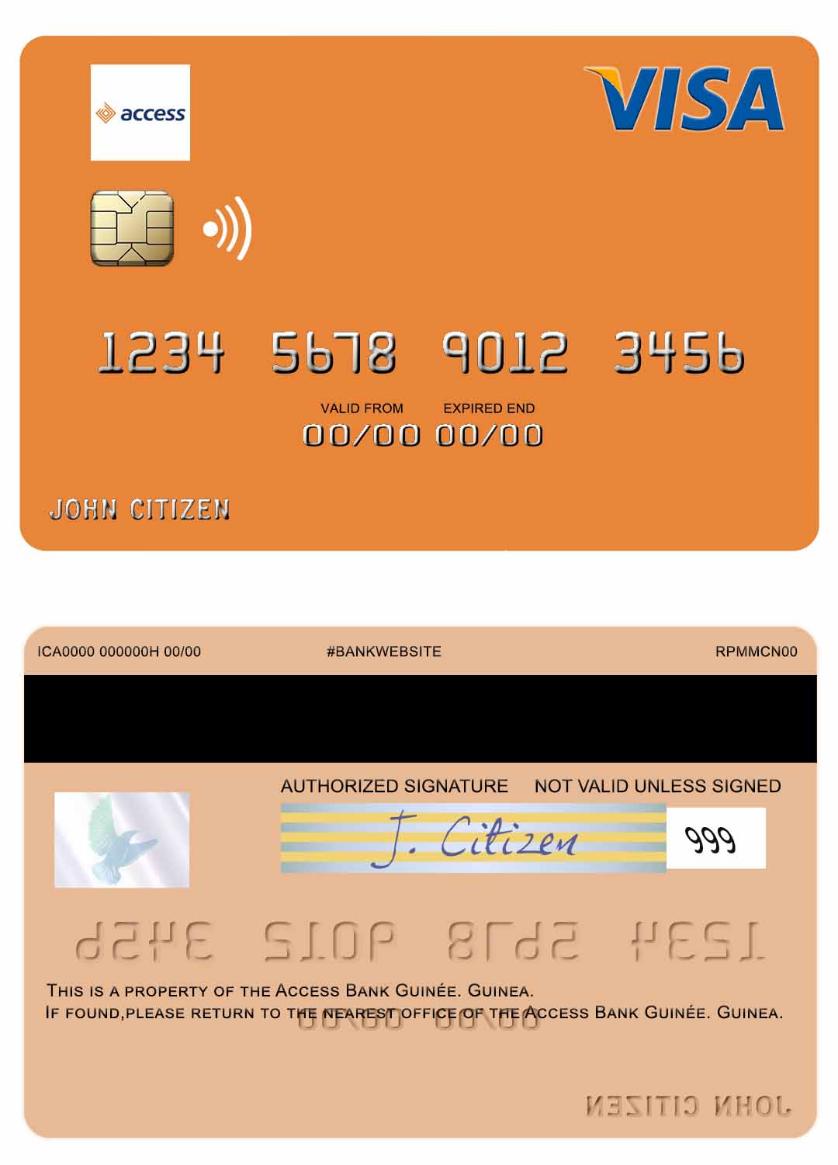 Guinea Access Bank Guinée visa debit card